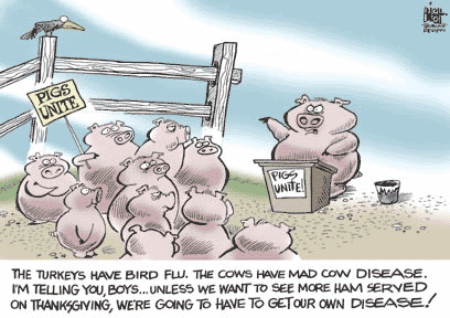 Cartoon - Pigs Unite